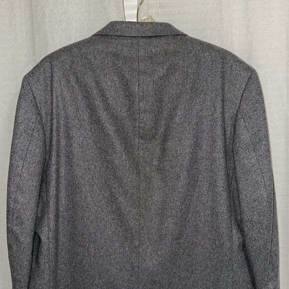 OSCAR DE LA RENTA 44L Gray Pure Wool Cashmere Blend Blazer Jacket Sport Coat - Picture 4 of 16